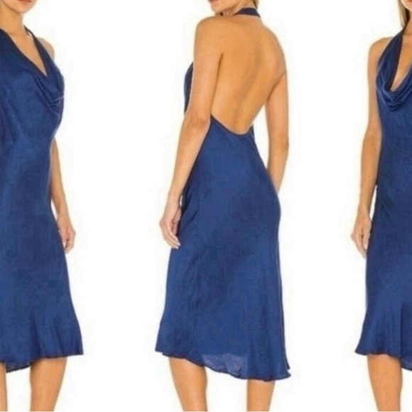 Young, Fabulous and Broke x Revolve blue midi slip dress size small - Picture 1 of 10